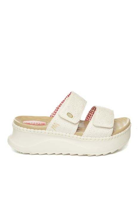 White delray slide sandal HEY DUDE | 43203DELIRAY SLIDE-100